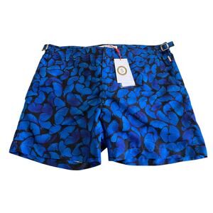 12-69 ORLEBAR BROWN Men's NWT Swim Trunks Butterfly Motif Blue Size 38/Medium